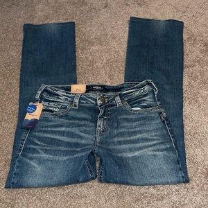 Silver Jeans Co. Women Avery Jeans High Rise Slim Boot Blue 30 x 33 NWT